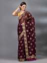 Wine Casual Chiffon Foil Pattern Designer Mahalasa Saree thumb 3