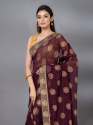 Wine Casual Chiffon Foil Pattern Designer Mahalasa Saree thumb 4