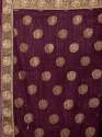 Wine Casual Chiffon Foil Pattern Designer Mahalasa Saree thumb 5