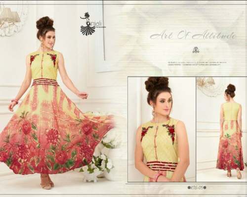 Multi Color Printed Umbrella Gown