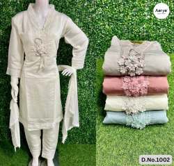 Aarya designer White  latest 3 piece Kurtis collection Kurti , pant with dupatta 