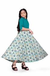 American Crepe Green Kids Gown 