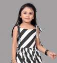 Black and White Leheriya Pattern Dhoti & Kurti Set thumb 2