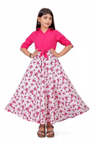 Fancy Pink Kids Girls Gown
