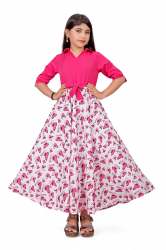 Fancy Pink Kids Girls Gown
