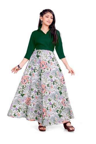 Gorgeous Green One Piece Gown For Kids Girls 
