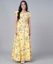 Light Yellow Kids Western Gown Age 5-15
