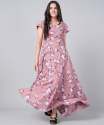 Peach Printed Kids Teenage Western Gown  thumb 3