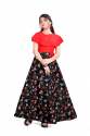 Red and Black Western Gown For Girls 