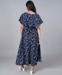 Ruffle Sleeve Blue Western Kids Gown