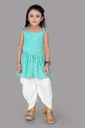 Turquoise Kids Dhoti Kurti Set for 3-12 Age 