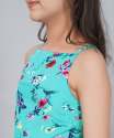 Turquoise Printed Western One Piece Gown thumb 1