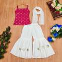Wedding wear Embroidered Kids Girls Top and Palazzo Set  thumb 1
