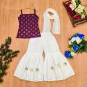 Wedding wear Embroidered Kids Girls Top and Palazzo Set  thumb 2