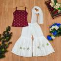 Wedding wear Embroidered Kids Girls Top and Palazzo Set  thumb 5