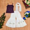 Wedding wear Embroidered Kids Girls Top and Palazzo Set  thumb 6