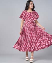 Zig Zag Print Western Teenage Gown