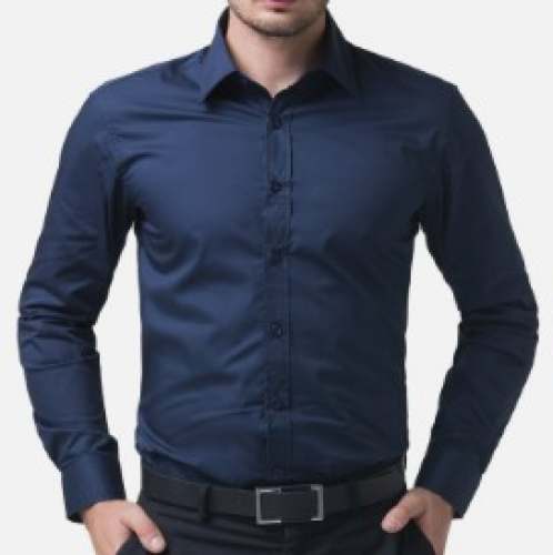 Men Party Wear Dark Blue Shirts by Luxmi Fashion
