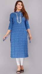 Ladies Fancy Neck Printed Kurtis