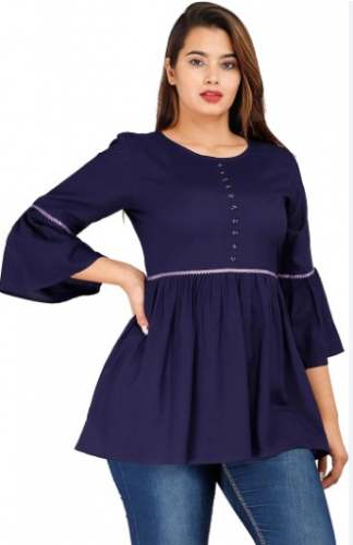 Ladies Fancy Top with Flair by Mahadev Collection