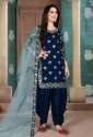Ladies Party Wear Nevy Blue Punjabi Suits