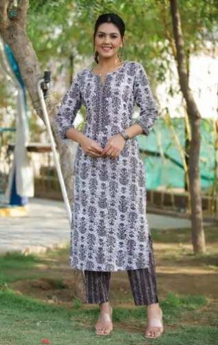 Ladies Amazing Cotton Printed Kurti With Pant by Swaroop Garment