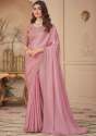 Ladies Pink Party Wear Designer Sarees