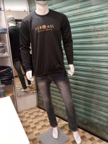Full Sleeve Black Round Neck Mens T Shirt