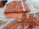 Casual Wear Embroidery Cotton Unstitched Suits For Women 