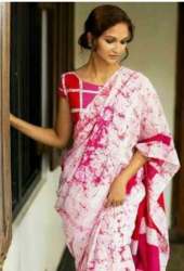 Ladies Casual Cotton Mulmul Hand Batik Saree 