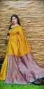 Festive Wear Printed Handloom Cotton Silk Saree thumb 1