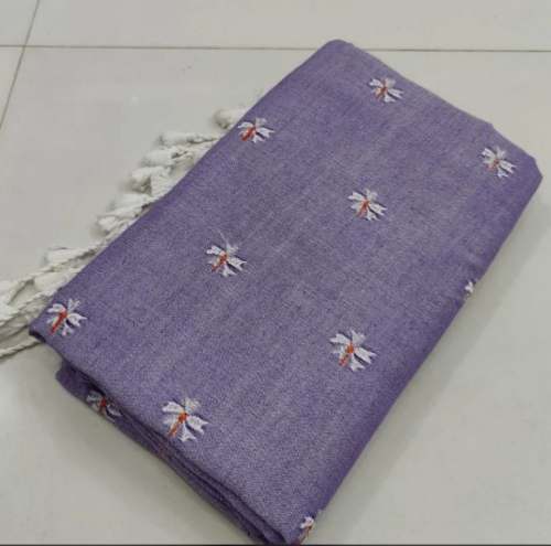 Women Casual Wear Embroidery Khadi Saree  by Sharma Saree Center