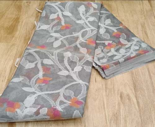 Party Wear Organza Grey Saree  by Palash Saree Kunja