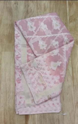 Women Baby Pink Color Muslin Silk Saree 