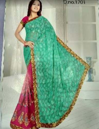 New Collection Double Color Brasso Saree