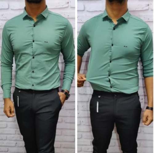 Plain Full Sleeve Lycra Shirts For Men by Top Shop
