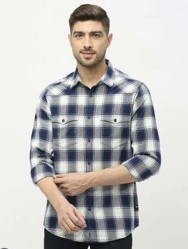 Stylish Men Check Double Pocket Shirts by Sunshine Fashions