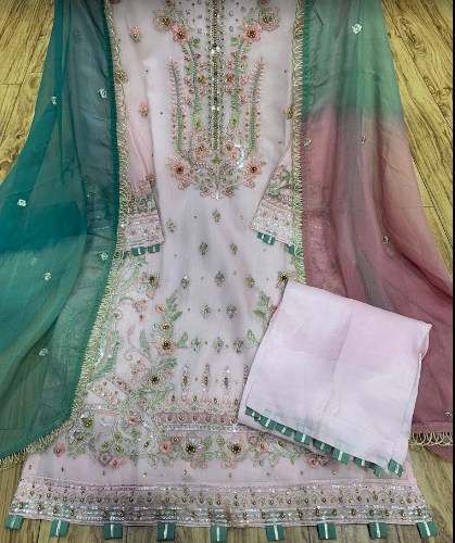New Collection Multi Color Embroidery Work Dress Material by Atiya Collection