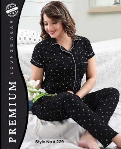 Black Night Suit For Women by Kothari Dresses