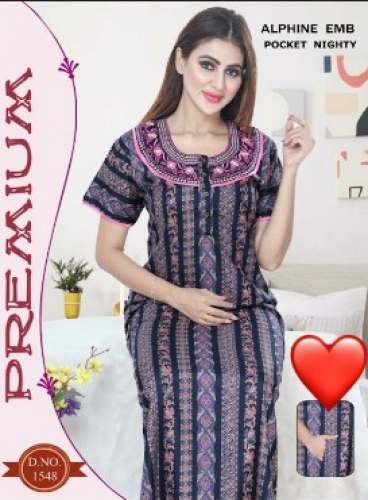Cotton Printed Nighty For Women by Kothari Dresses