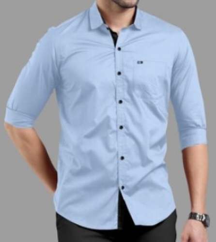 Men Formal Slim Fir Sky Blue Shirts by Price Less Fashion