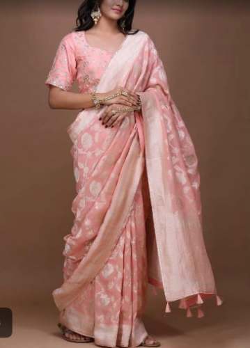 New Collection Peach Banarasi Jaal Saree by Saree Sansar