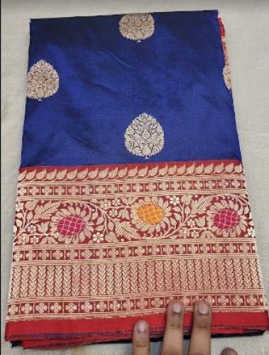 Blue Handloom Saree For Women by Rajgharana Sarees