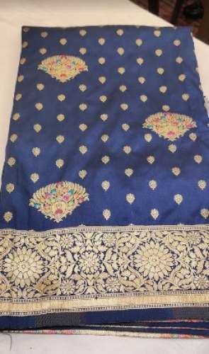 Fancy Blue Handloom Saree For Women by Rajgharana Sarees