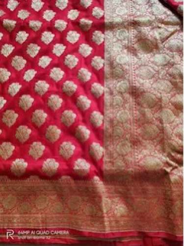 Fancy Red Banarasi Saree  by Kashi Sarees