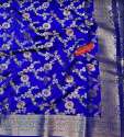 Blue Banarasi Zaal Print Saree For Women