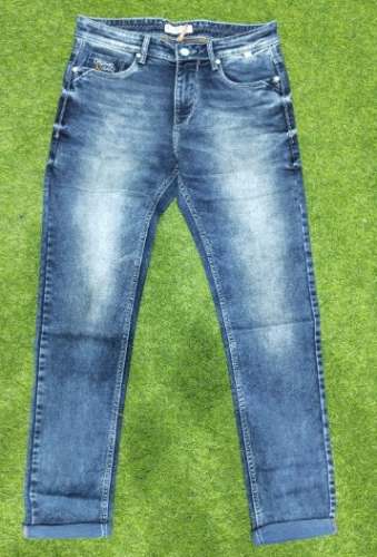 Men Regular Wear Blue Feded Jeans 