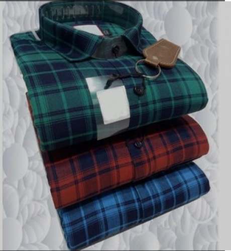 Slim Fit Men Checks Cotton Shirt by Fashion Corner