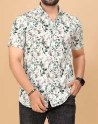 Half Sleeve Full Printed Cotton Shirts For Men
