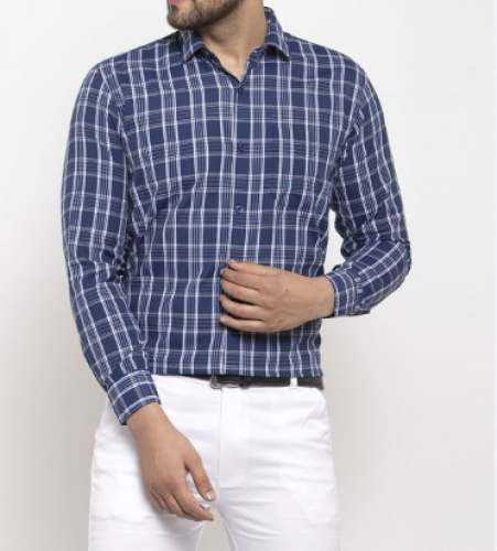 Men Blue Casual Check Shirts by Nayeem Collection